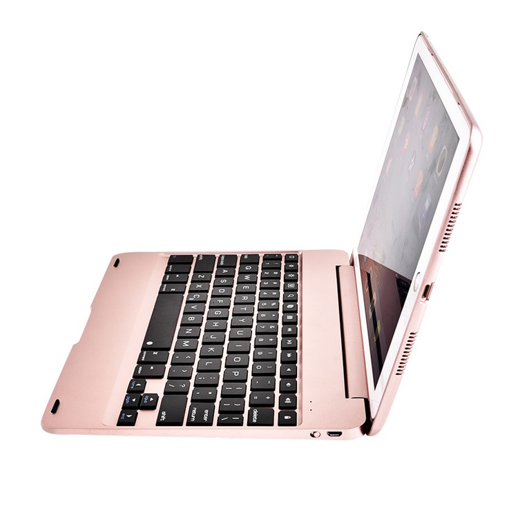 F19B Bluetooth 3.0 Clavier ABS Flip Protection Pour Ipad 9.7 (2017) / Pro 9.7 (2016) / Air / Air 2 - Or Rose-2