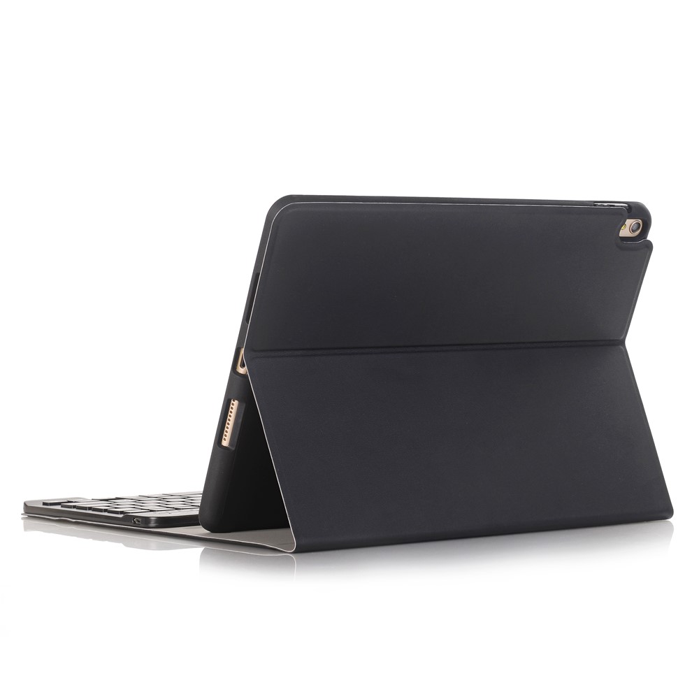 Abnehmbare Bluetooth-Tastatur 3.0 Leder Ständer Fall Mit Stift Steckplatz Für Ipad Pro 10,5-Zoll (2017) - Schwarz-5
