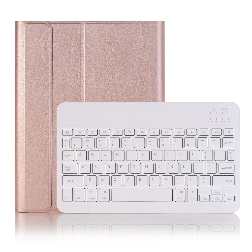 2-em-1 Teclado Bluetooth Com Estojo De Couro Removível Estojo Protetor E Slot Caneta Para Ipad Pro 10.5 Polegadas (2017) - Rosa Ouro