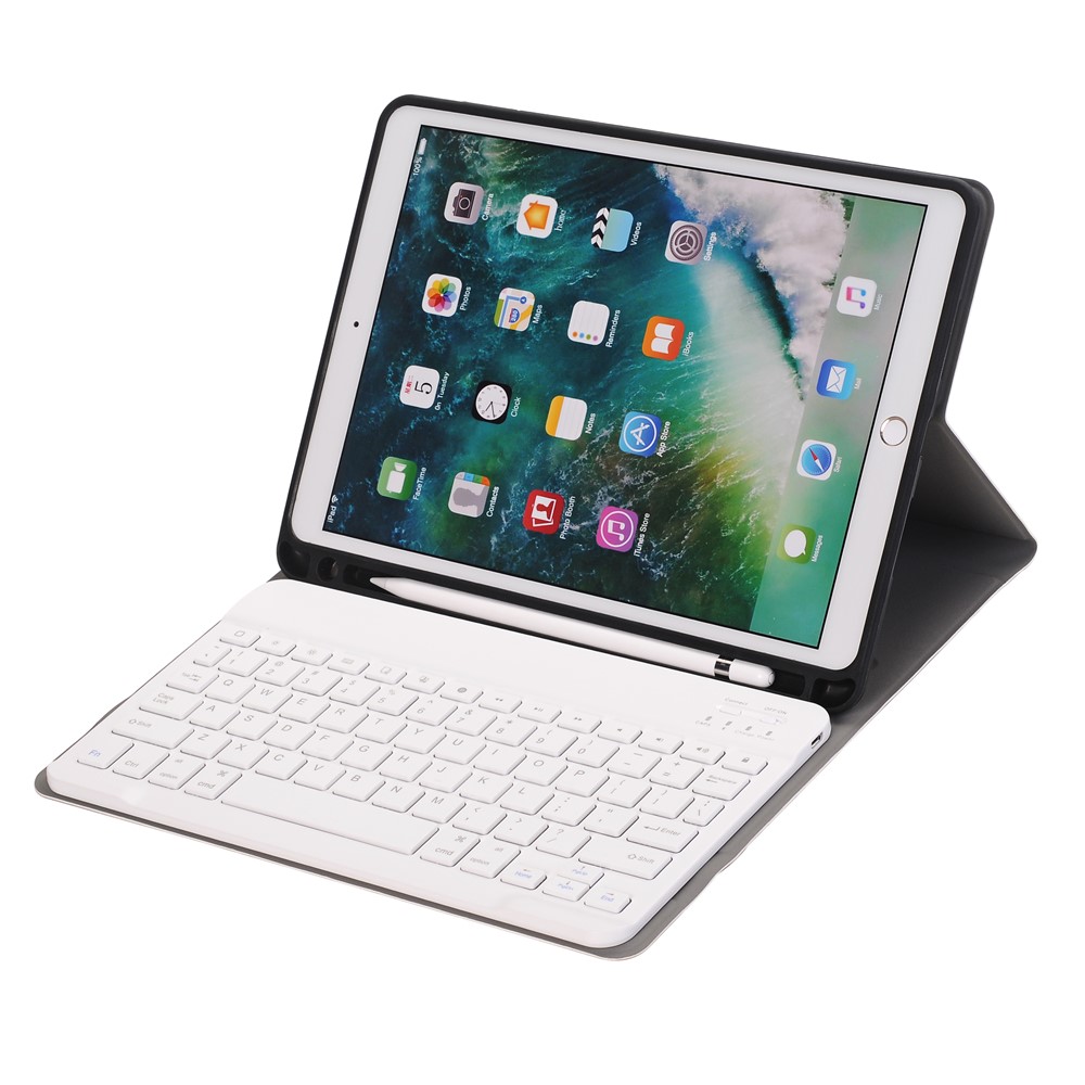 2-em-1 Teclado Bluetooth Com Estojo De Couro Removível Estojo Protetor E Slot Caneta Para Ipad Pro 10.5 Polegadas (2017) - Rosa Ouro