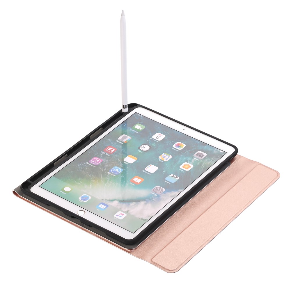 2-em-1 Teclado Bluetooth Com Estojo De Couro Removível Estojo Protetor E Slot Caneta Para Ipad Pro 10.5 Polegadas (2017) - Rosa Ouro