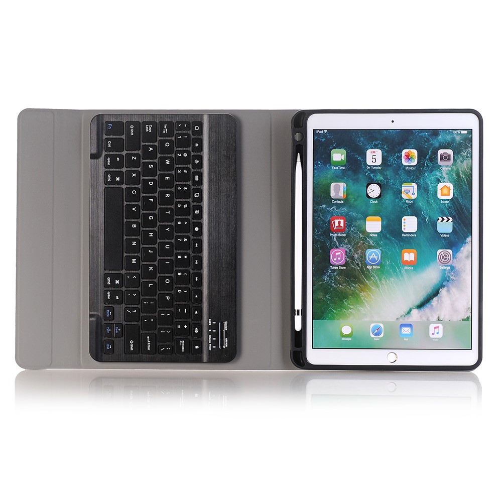 Abnehmbare Bluetooth-Tastatur Leder Stand Schutzhülle Mit Stift Steckplatz Für Ipad Pro 10,5-Zoll (2017) - Dunkelblau-5