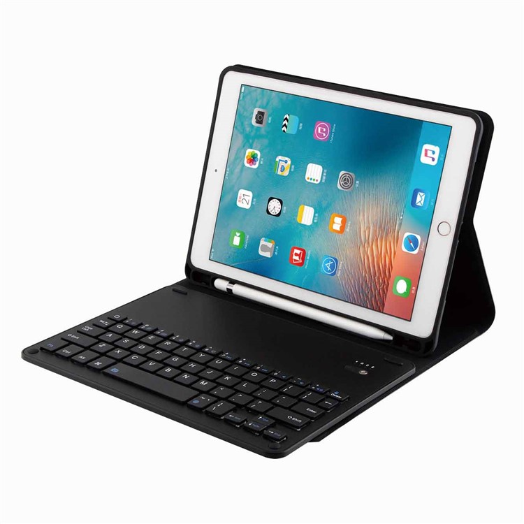 Detachable Bluetooth Keyboard Leather Stand Case with Pen Slot for iPad 9.7 (2018)/9.7 (2017)/Pro 9.7 (2016)/Air 2/Air - Black-6
