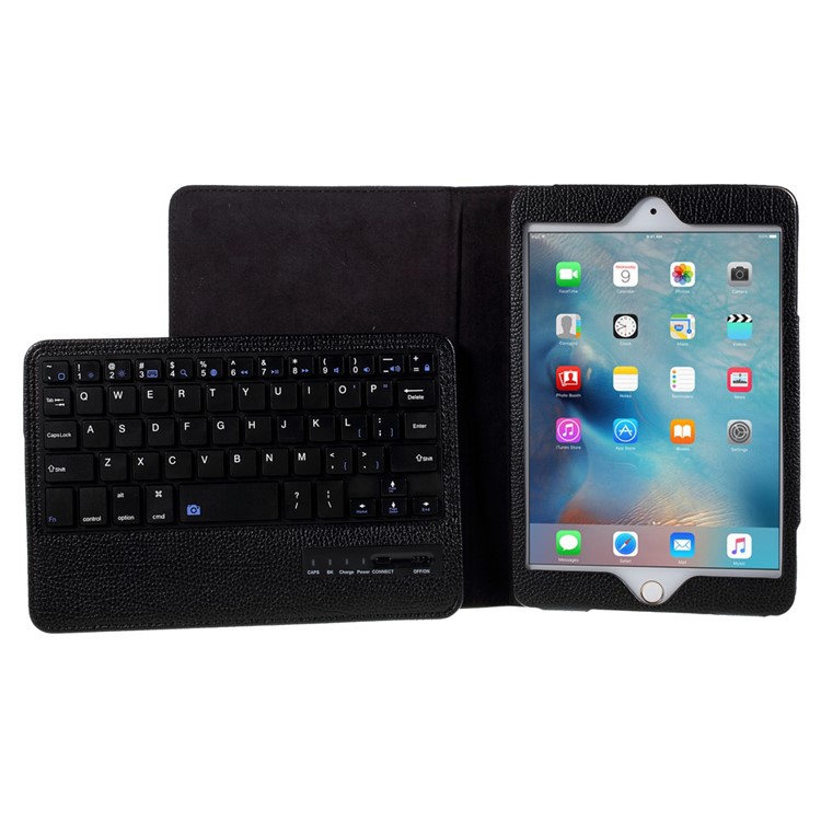 Funda De Cuero De Teclado Bluetooth Extraíble Para IPad Mini (2019) 7,9 Pulgadas / Mini 4/3/2/1 - Negro-10
