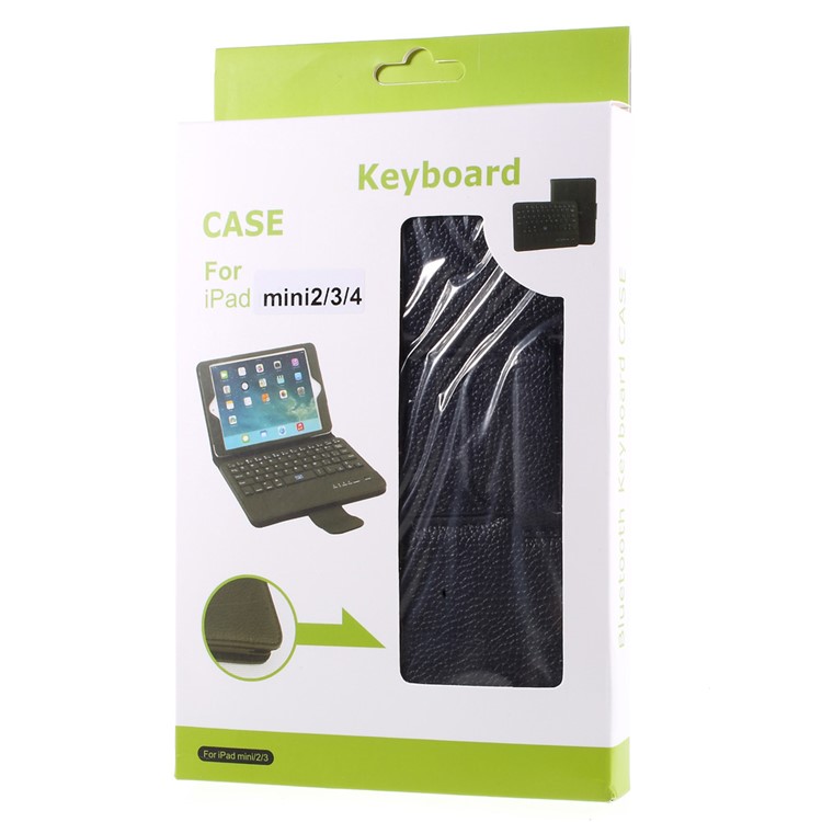 Funda De Cuero De Teclado Bluetooth Extraíble Para IPad Mini (2019) 7,9 Pulgadas / Mini 4/3/2/1 - Negro-17