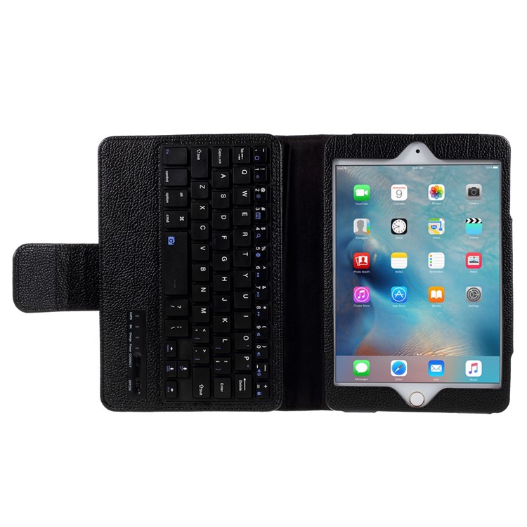 Funda De Cuero De Teclado Bluetooth Extraíble Para IPad Mini (2019) 7,9 Pulgadas / Mini 4/3/2/1 - Negro-9