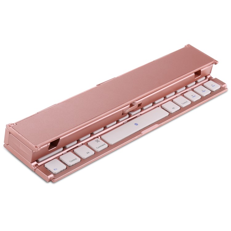 Vierfach Tragbare Drahtlose Bluetooth Tastatur Wiederaufladbare Für Windows Android Ios - Roségold-6