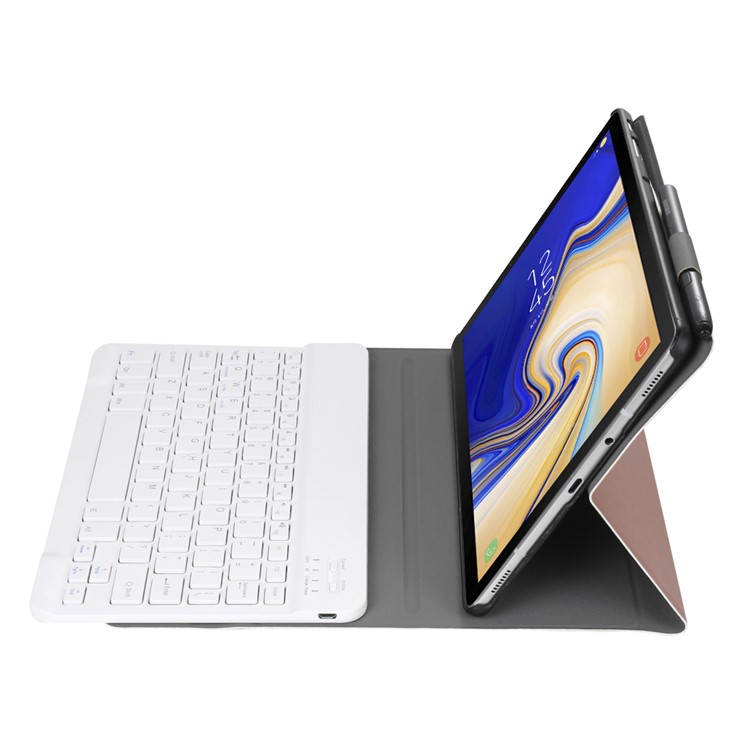 Escudo Destacável Da Proteção Do Couro Do Teclado Do Bluetooth Com Suporte Para A Aba S4 10.5 T830 Da Galáxia De Samsung / T835 - Ouro-4