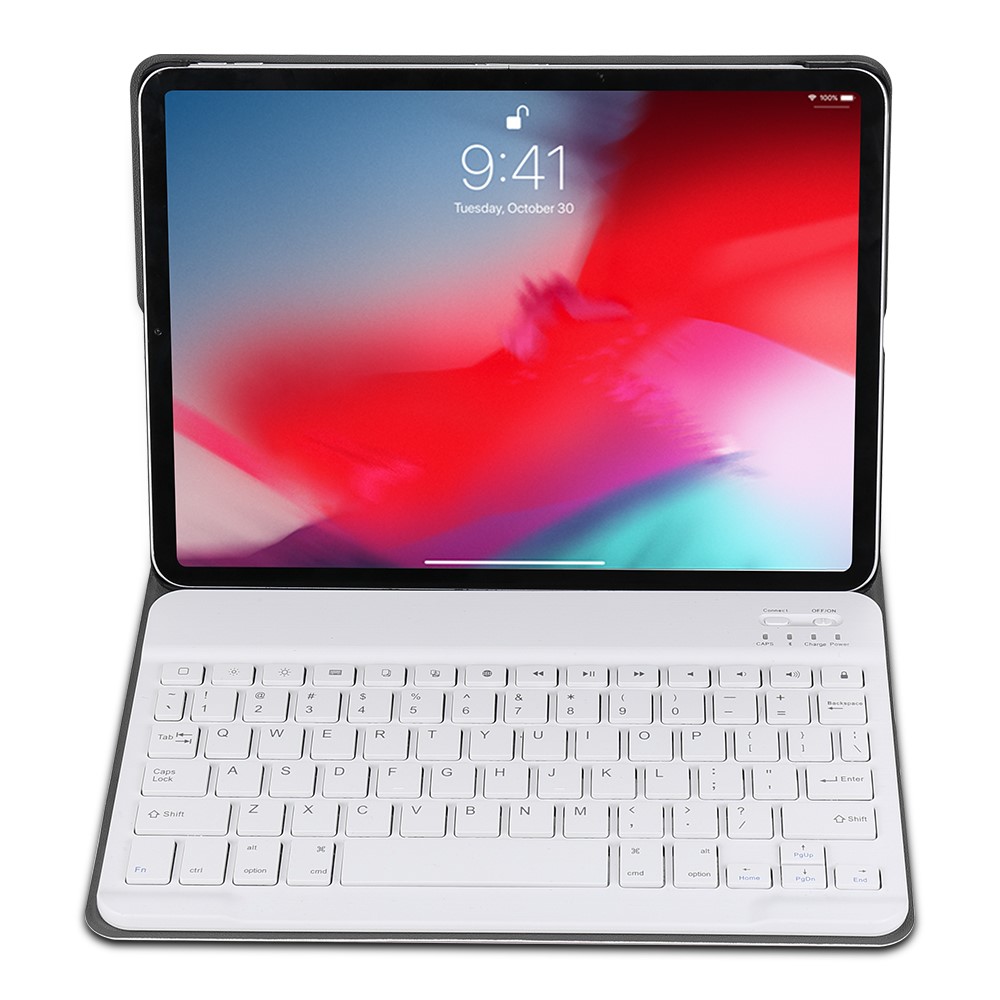 Tampa De Couro Sem Fio Destacável Do Teclado Do Bluetooth Para O Ipad Pro 11 Polegadas (2018) - Rosa Ouro-3