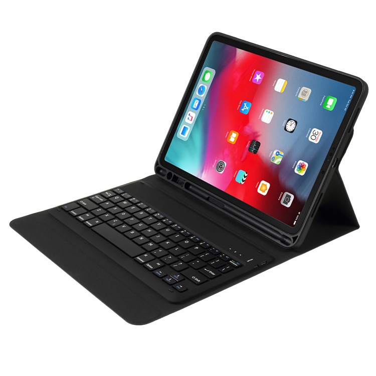 Bluetooth-Tastatur Mit Anti-Kratzern PU-Lederetui Für IPad Pro 11-Zoll (2018) - Schwarz-7