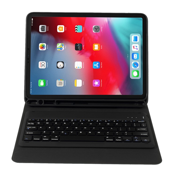 Bluetooth-Tastatur Mit Anti-Kratzern PU-Lederetui Für IPad Pro 11-Zoll (2018) - Schwarz-8