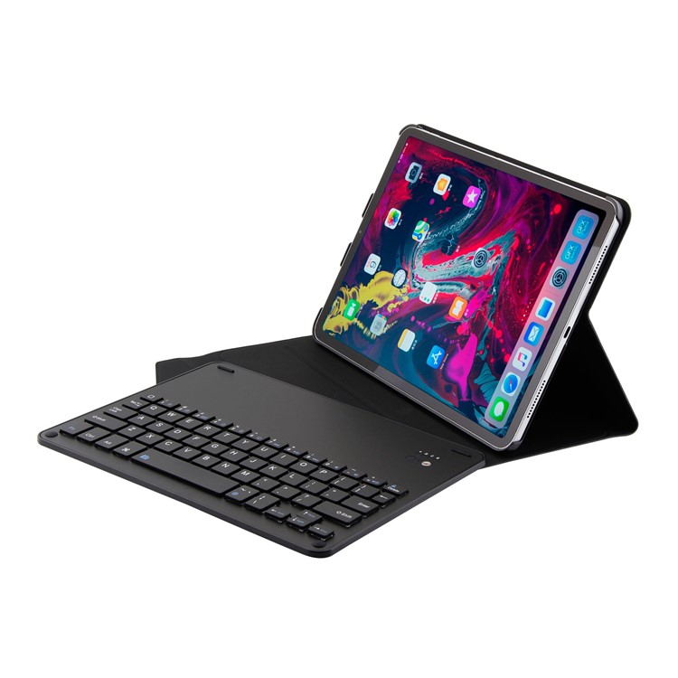 Съемный кожаный чехол для клавиатуры bluetooth для ipad pro 11-дюймовый (2018) - полностью черный
