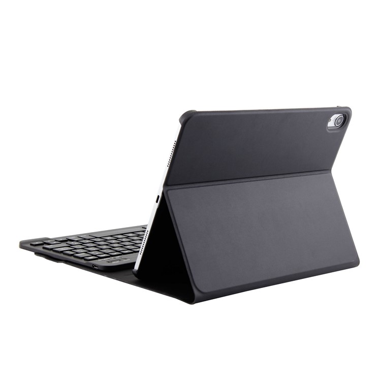 PU Leather Cover + Brushed ABS Detachable Bluetooth Keyboard for iPad Pro 11-inch (2018) - Black-4