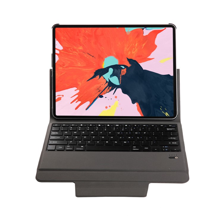 For iPad Pro 12.9-inch (2018) / Pro 12.9 (2017) Wireless Bluetooth Keyboard Slim Leather Case Stand - Black-9