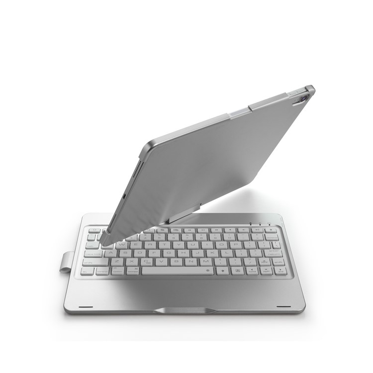 F360B 360-degree Rotary ABS Bluetooth Keyboard Case for iPad Pro 11-inch (2018) - Silver-11