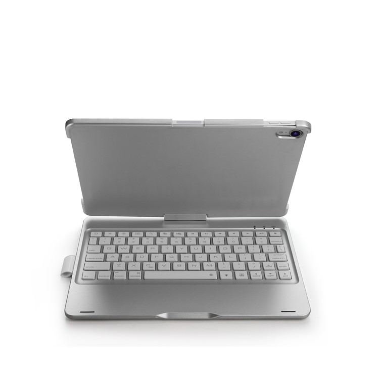 F360B 360-degree Rotary ABS Bluetooth Keyboard Case for iPad Pro 11-inch (2018) - Silver-12