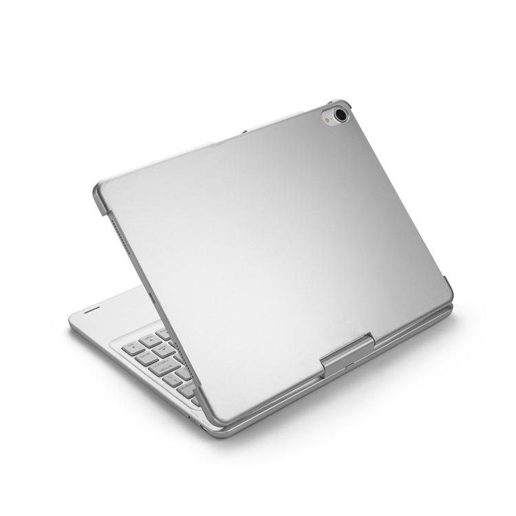 F360B 360-degree Rotary ABS Bluetooth Keyboard Case for iPad Pro 11-inch (2018) - Silver-16