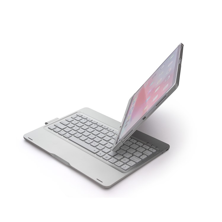 F360B 360-degree Rotary ABS Bluetooth Keyboard Case for iPad Pro 11-inch (2018) - Silver-33