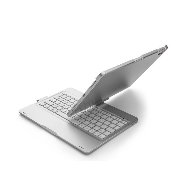 F360B 360-degree Rotary ABS Bluetooth Keyboard Case for iPad Pro 11-inch (2018) - Silver-34