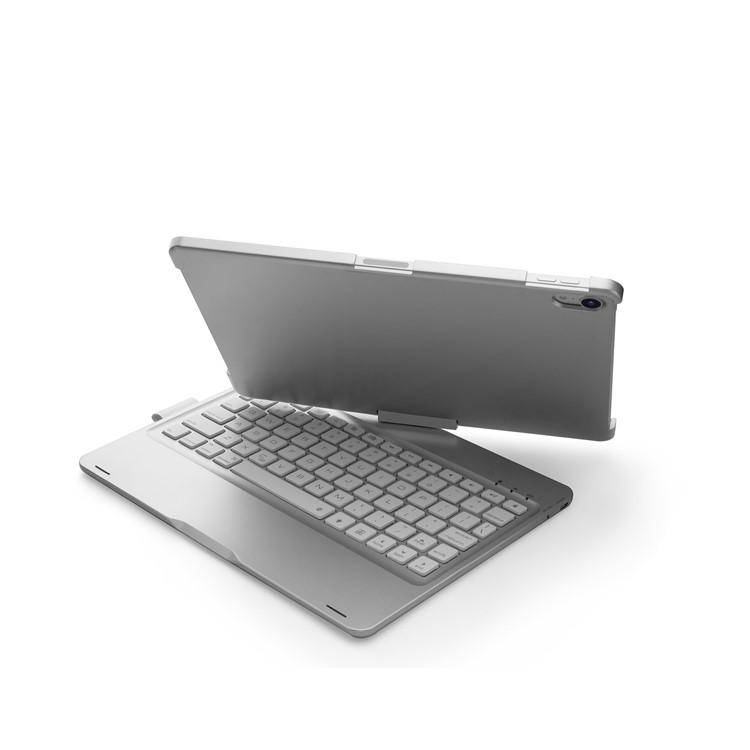 F360B 360-degree Rotary ABS Bluetooth Keyboard Case for iPad Pro 11-inch (2018) - Silver-36