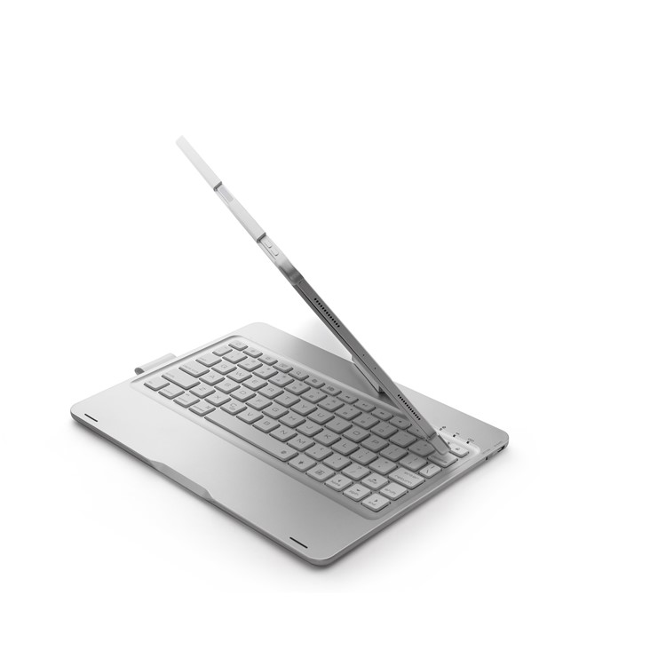 F360B 360-degree Rotary ABS Bluetooth Keyboard Case for iPad Pro 11-inch (2018) - Silver-38