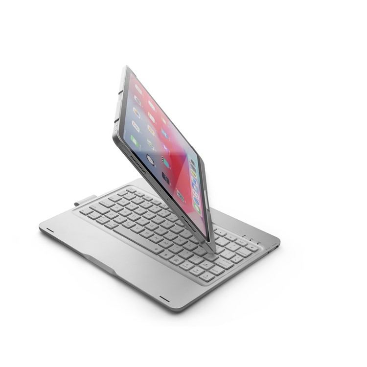F360B 360-degree Rotary ABS Bluetooth Keyboard Case for iPad Pro 11-inch (2018) - Silver-39