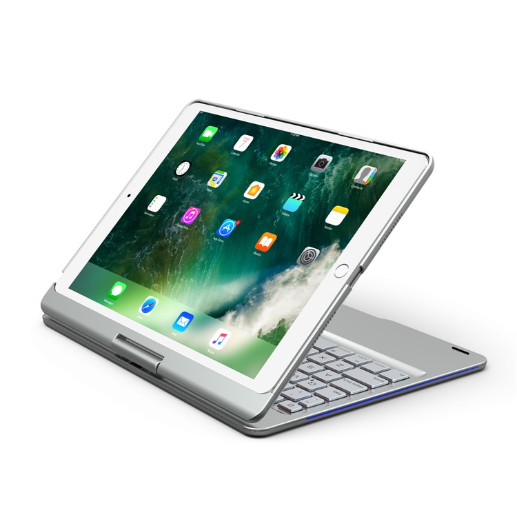F360S Aluminum Alloy Rotation Bluetooth Keyboard for iPad Pro 10.5-inch (2017) - Silver-2