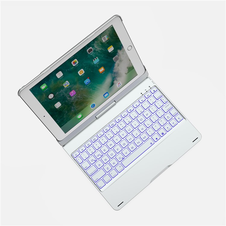 F180 Liga De Alumínio 360 Graus De Rotação Teclado Bluetooth Para Ipad 9.7 (2018) / 9.7 (2017) / Pro 9.7 Polegadas (2016) / Air 2 / Air - Prata-3