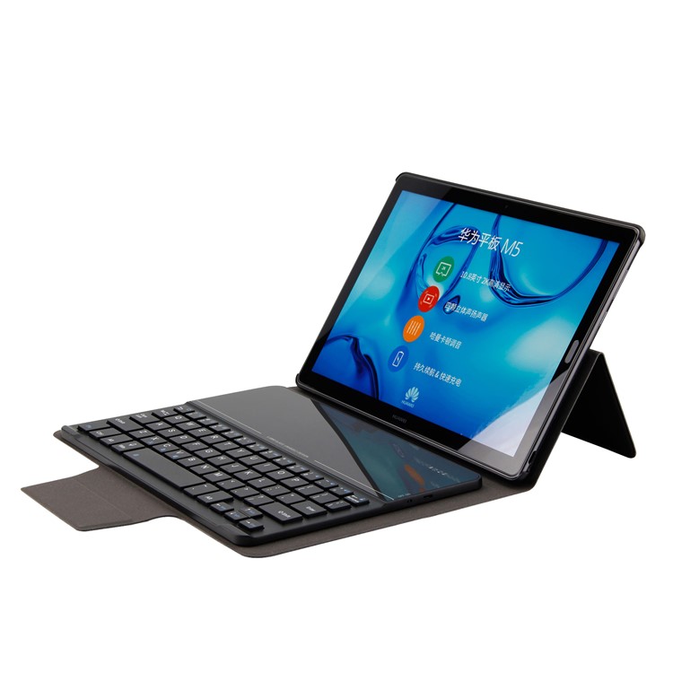 Detachable 2-in-1 Bluetooth Keyboard Leather Stand Cover for Huawei MediaPad M5 10/M5 10 (Pro) - Black-14