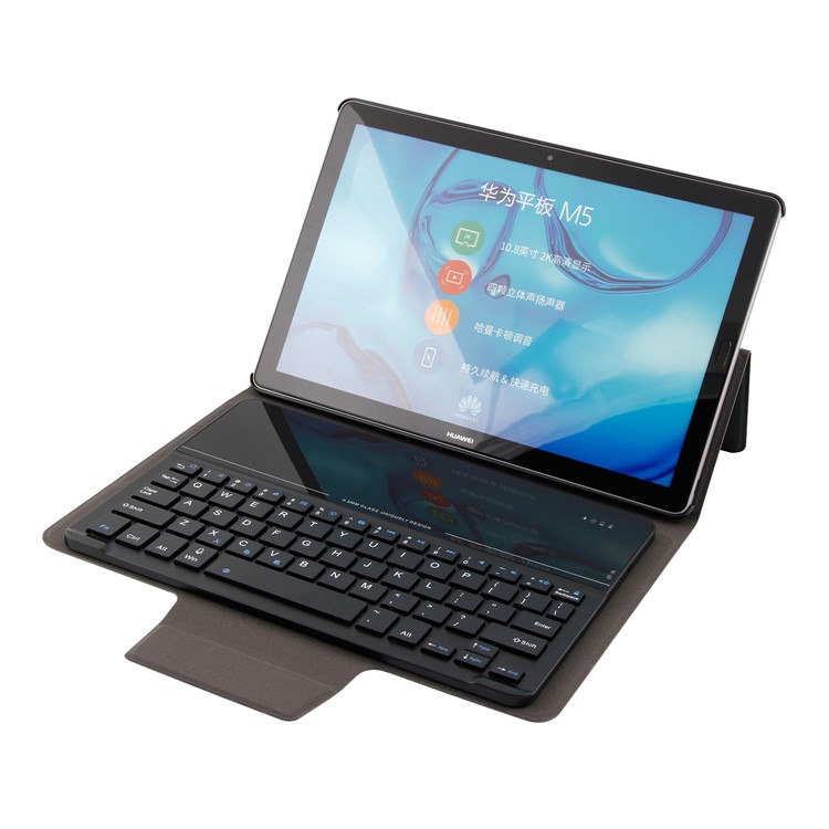 Detachable 2-in-1 Bluetooth Keyboard Leather Stand Cover for Huawei MediaPad M5 10/M5 10 (Pro) - Black-7