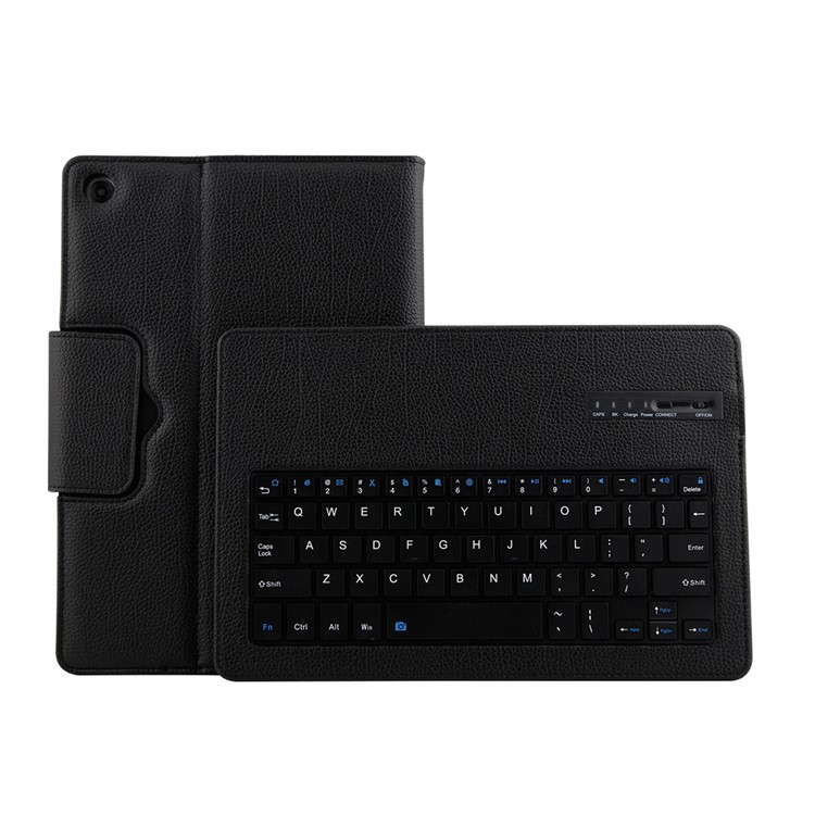 Detachable Bluetooth Keyboard Litchi Texture Leather Stand Case for Huawei MediaPad M5 10/M5 10 (Pro) - Black-1