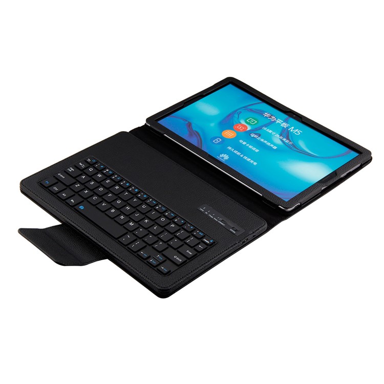 Detachable Bluetooth Keyboard Litchi Texture Leather Stand Case for Huawei MediaPad M5 10/M5 10 (Pro) - Black-5