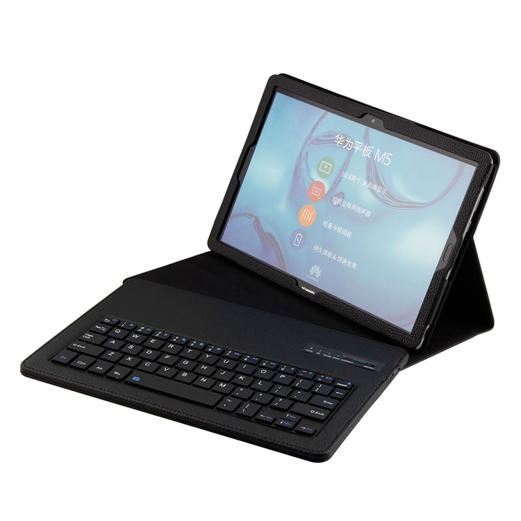 Detachable Bluetooth Keyboard Litchi Texture Leather Stand Case for Huawei MediaPad M5 10/M5 10 (Pro) - Black-8