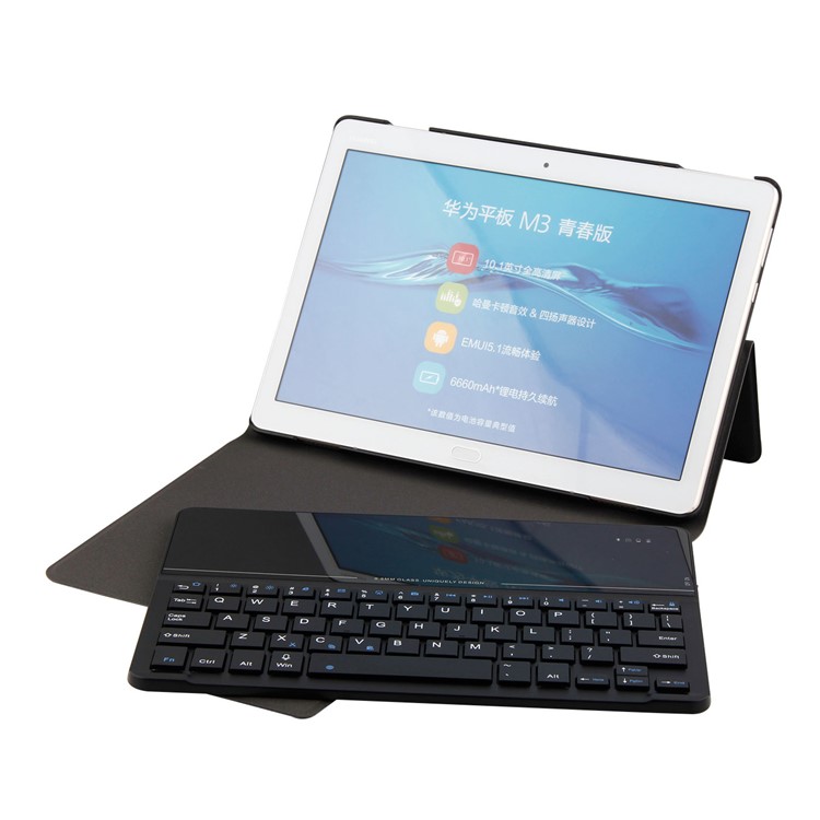 Detachable Bluetooth Keyboard Leather Tablet Stand Case for Huawei MediaPad M3 Lite 10 - Black-13