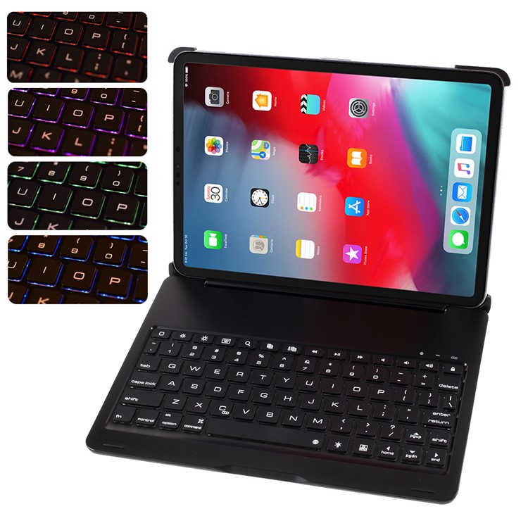 F105AS Bluetooth 4.0 Backlight Keyboard Case for iPad Pro 11-inch (2018) - Black-1