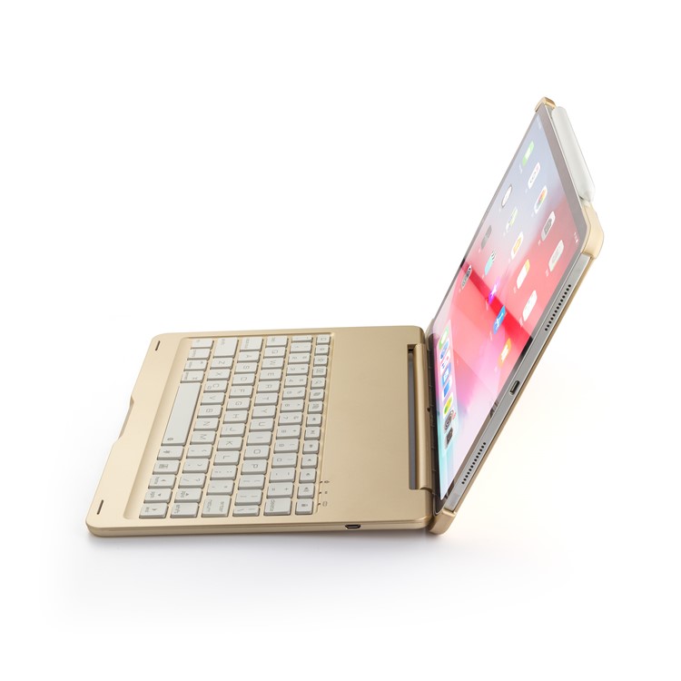 F105AS Bluetooth 4.0 Backlight Keyboard Case for iPad Pro 11-inch (2018) - Gold-5