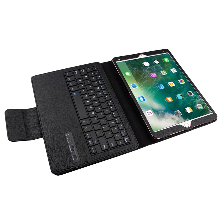 Detachable Bluetooth Keyboard + Litchi PU Leather Tablet Case for iPad Air 10.5 (2019) / Pro 10.5-inch (2017) - Black-4