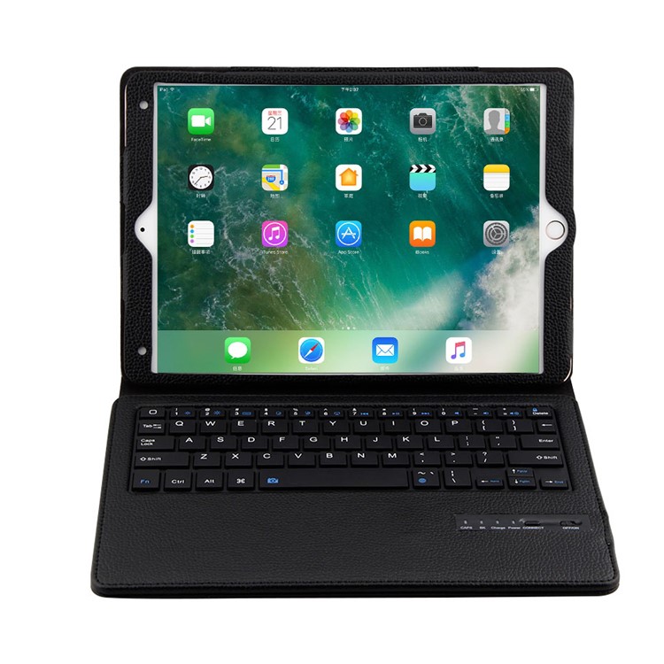 Detachable Bluetooth Keyboard + Litchi PU Leather Tablet Case for iPad Air 10.5 (2019) / Pro 10.5-inch (2017) - Black-6