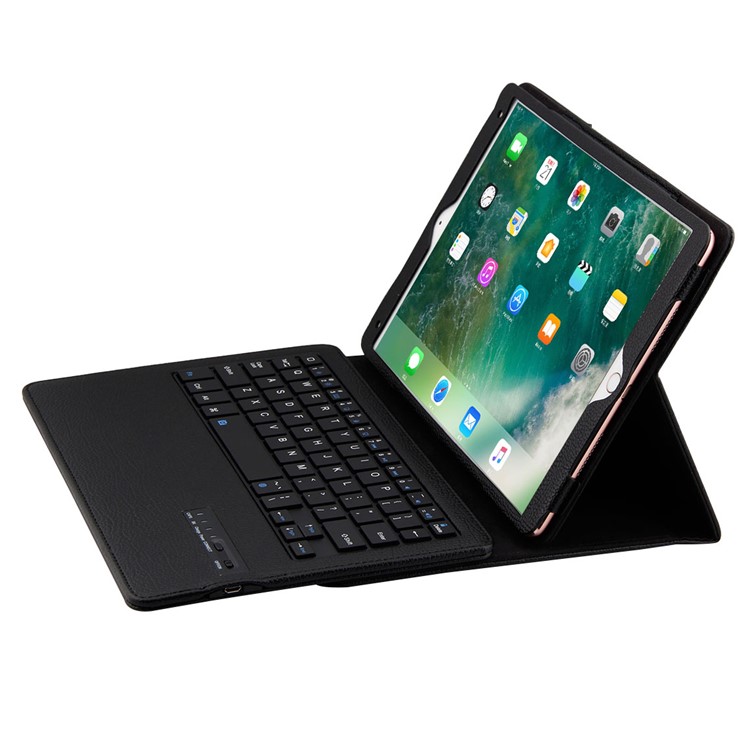 Detachable Bluetooth Keyboard + Litchi PU Leather Tablet Case for iPad Air 10.5 (2019) / Pro 10.5-inch (2017) - Black-7