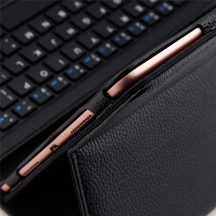 Detachable Bluetooth Keyboard + Litchi PU Leather Tablet Case for iPad Air 10.5 (2019) / Pro 10.5-inch (2017) - Black-9