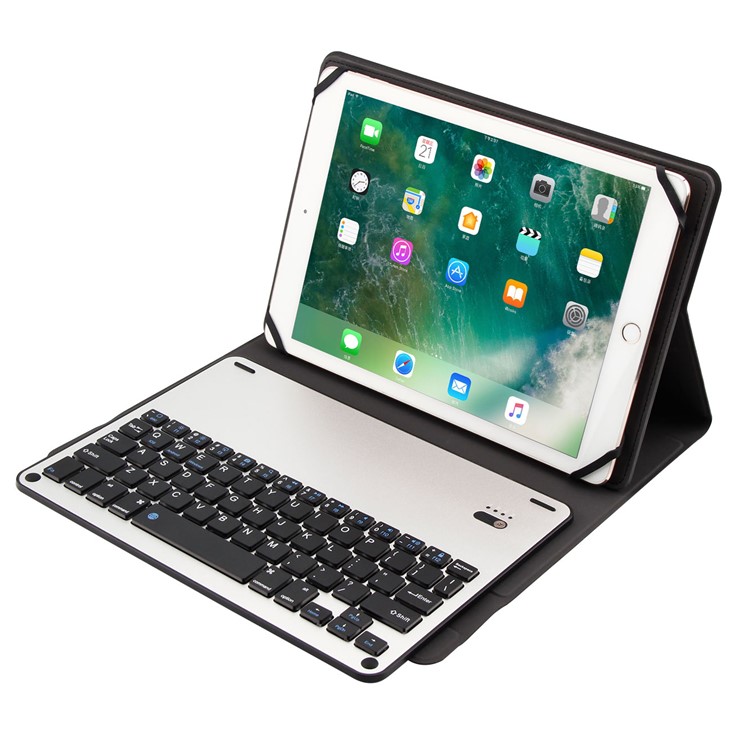 TY-1058 Aluminium Alloy Bluetooth Keyboard Leather Stand Case for iPad mini (2019)/Samsung Galaxy Tab A 10.1 (2019), etc-4
