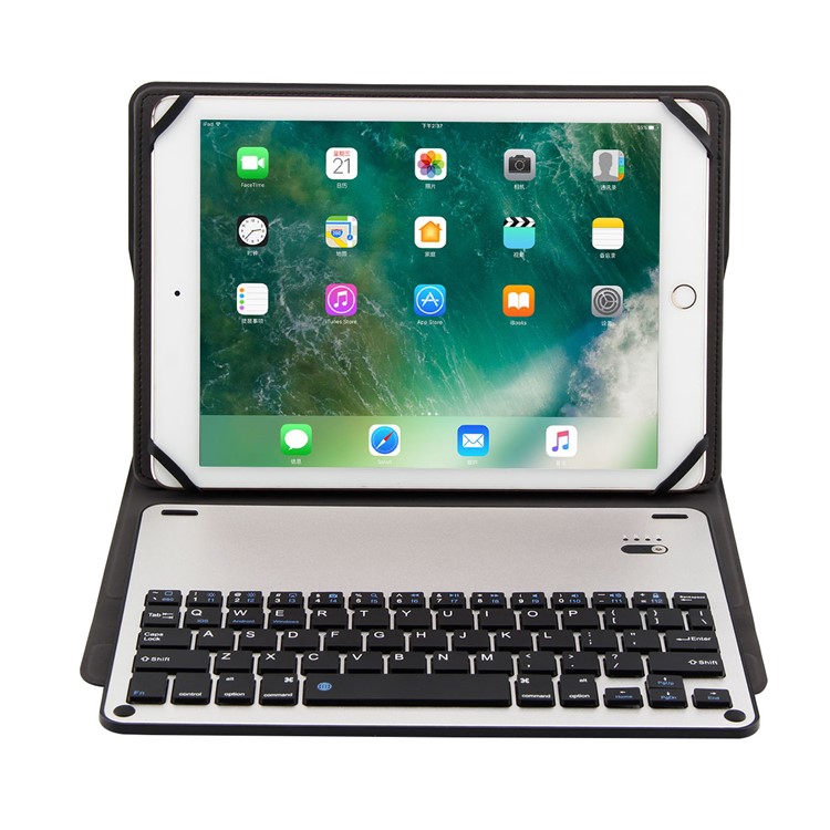 TY-1058 Aluminium Alloy Bluetooth Keyboard Leather Stand Case for iPad mini (2019)/Samsung Galaxy Tab A 10.1 (2019), etc-6