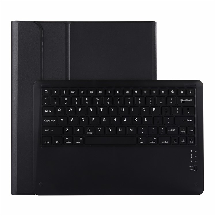 Detachable 2-in-1 Bluetooth Keyboard + PU Leather Protection Case for iPad Pro 12.9-inch (2018) - Black-1