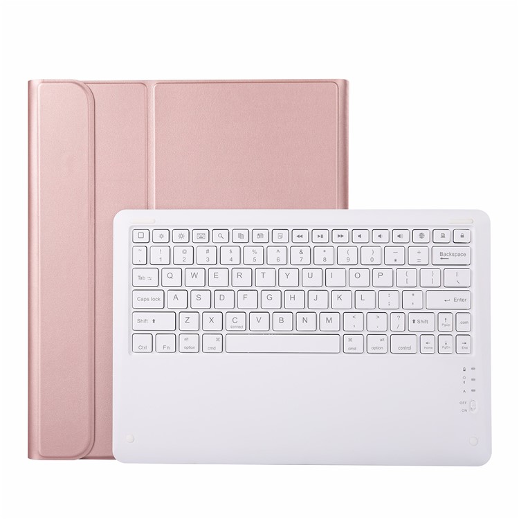 Clavier Bluetooth 2 En 1 Détachable + Étui De Protection En Cuir PU Pour Ipad Pro 12.9 Pouces (2018) - Or Rose-1