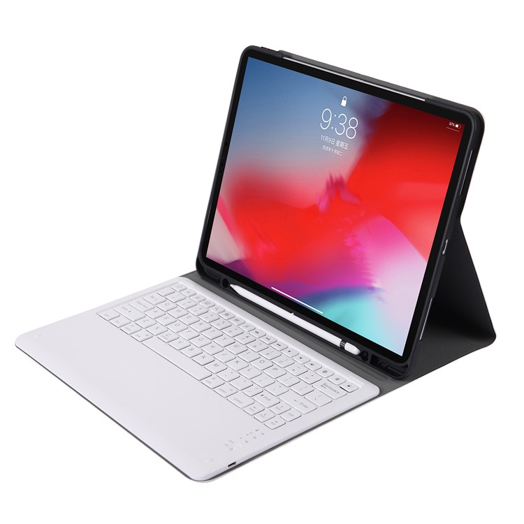Clavier Bluetooth 2 En 1 Détachable + Étui De Protection En Cuir PU Pour Ipad Pro 12.9 Pouces (2018) - Or Rose-5