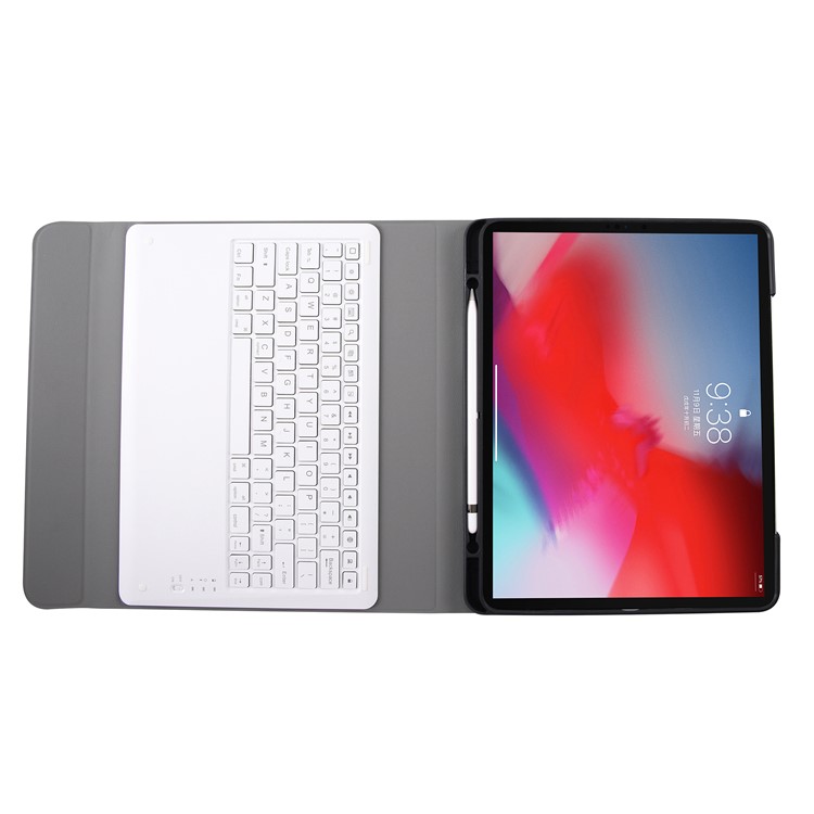 Clavier Bluetooth 2 En 1 Détachable + Étui De Protection En Cuir PU Pour Ipad Pro 12.9 Pouces (2018) - Or Rose-7