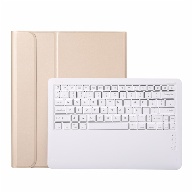 Clavier Bluetooth 2 En 1 Détachable + Étui De Protection En Cuir PU Pour Ipad Pro 12.9 Pouces (2018) - Or-1