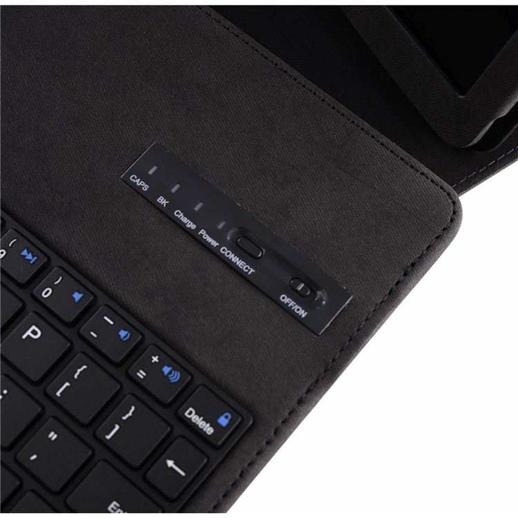 Estojo De Teclado Bluetooth Destacável Suporte De Couro Para Lenovo Tab P10 - Preto-11