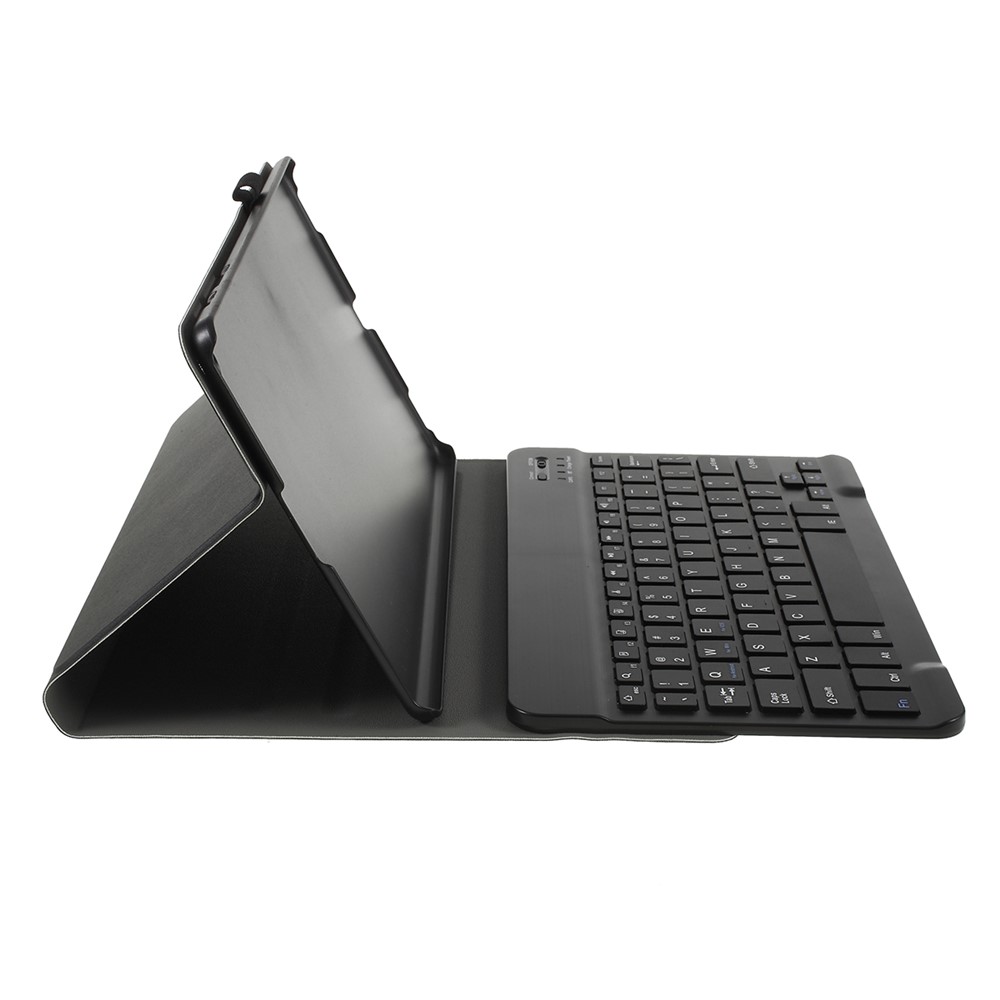 Für Samsung Galaxy Tab A 10.1 (2019) T510 / T515 Magnetische Abnehmbare Bluetooth-Tastatur + PU-Leder Feine Schafe Linien Tablet-Hülle 2-in-1 - Schwarz-11