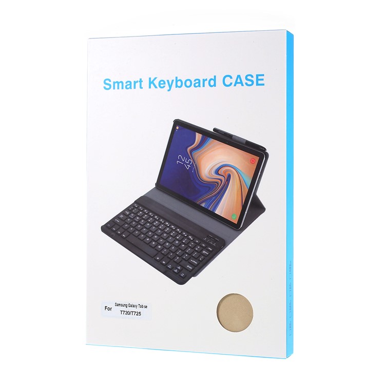 Funda De Cuero Inteligente Con Teclado Bluetooth Para Samsung Galaxy Tab S5e SM-T720 / SM-T725 - Oro-10